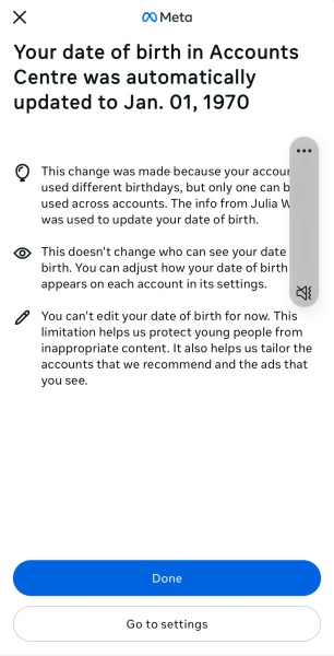 Why has Meta changed my date of birth on Facebook to the wrong one?