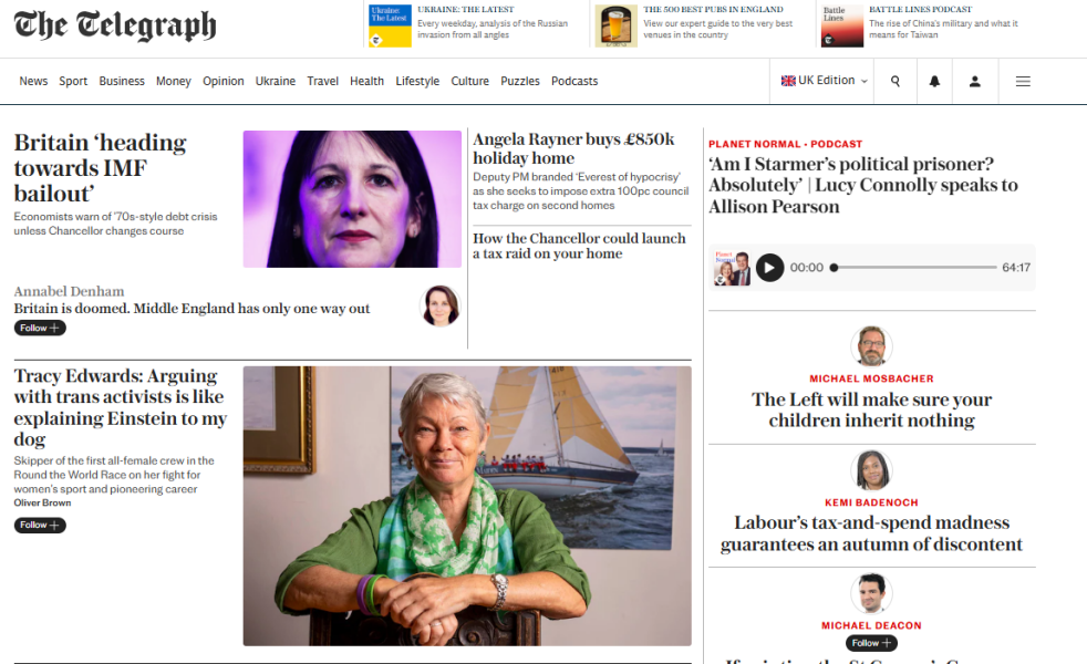 Fantastic title for an article. Tracy Edwards in The Telegraph