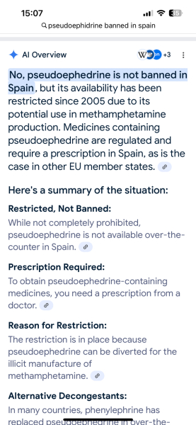 Pseudoephedrine in Spain?