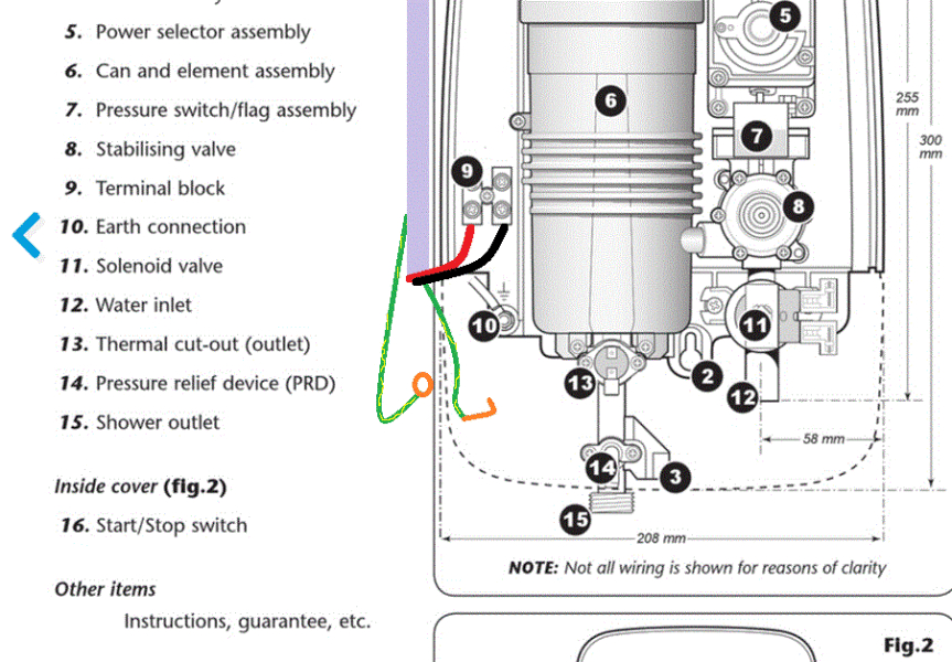 Replacing an electric shower with exactly the same model myself