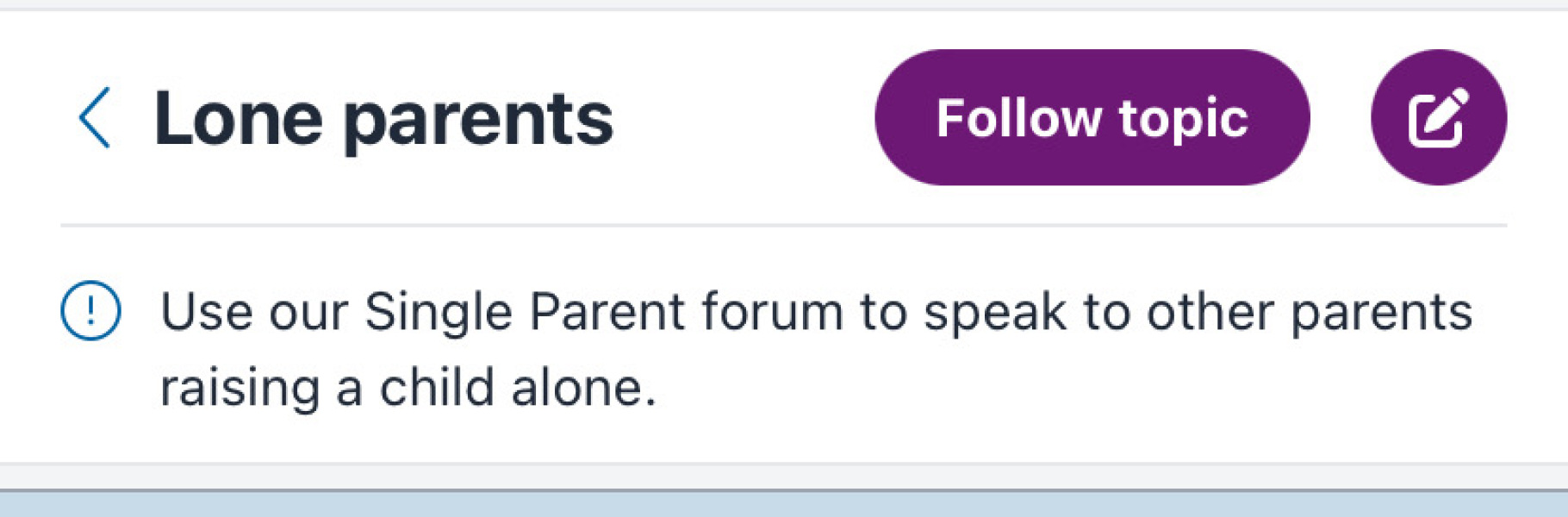 Where is Single Mums section?