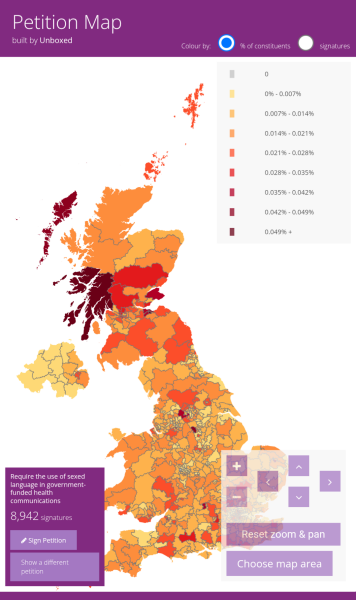 Government petition to "Require the use of sexed language in government-funded health communications"