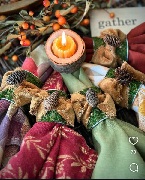 Ideas for Christmas (sorry...) napkin rings with pine cones