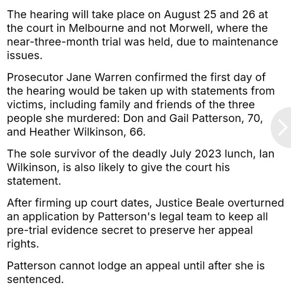 Erin Patterson - We the members of the MN jury find the defendant Guilty or Not Guilty?