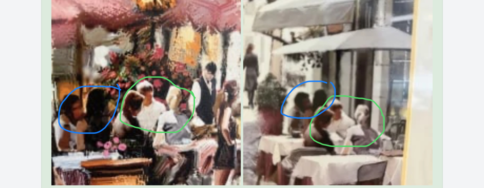 Same scene in different paintings.. fake? Pic imcluded