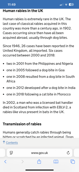 Bite? Rabies? Any docs?