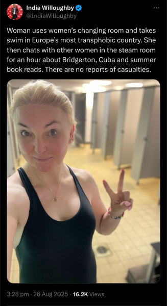 Man proves he's a man by mansplaining to women who they should allow in their changing rooms.