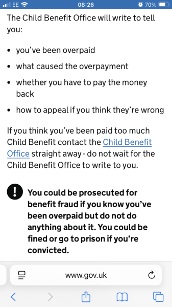 Husband wants me to pay back half of child benefit