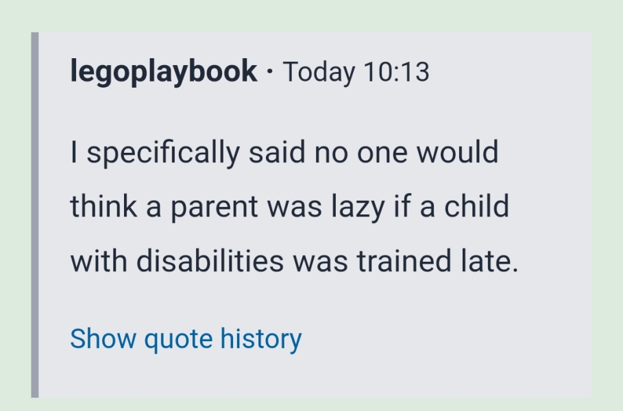 Why do people assume that those who potty train late are ‘lazy’ parents?