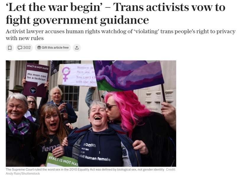 Ban trans women from single-sex spaces, equality watchdog to say
