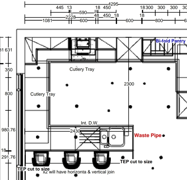 How far can kitchen sink be from waste pipe?