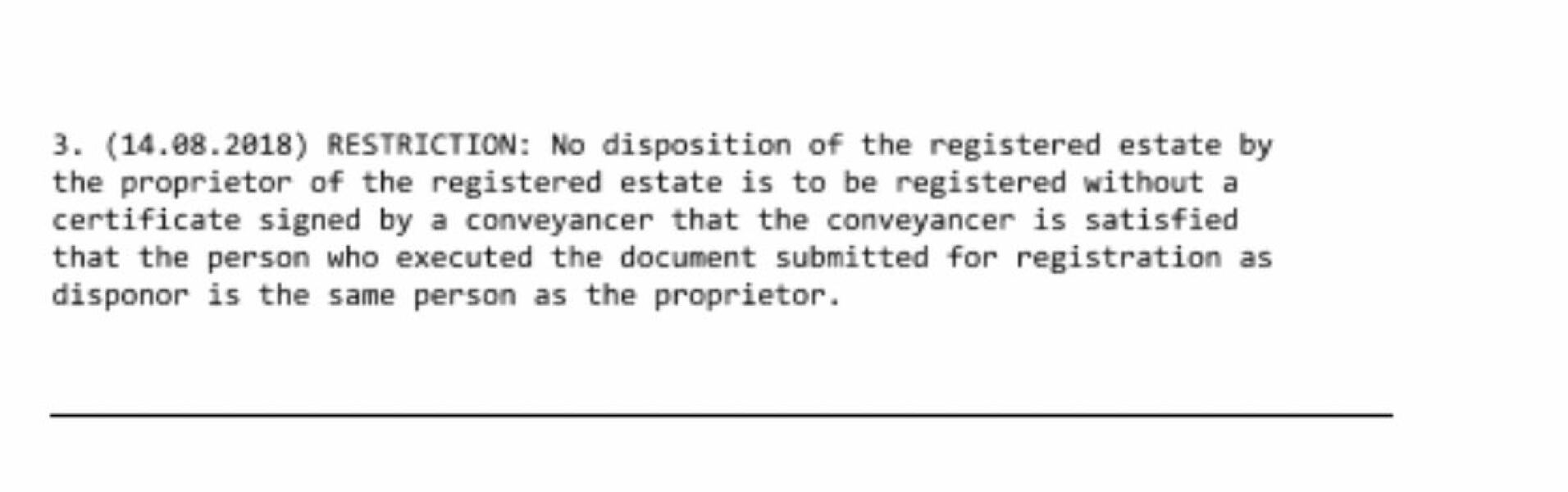 Remortgaging with anti-fraud restriction