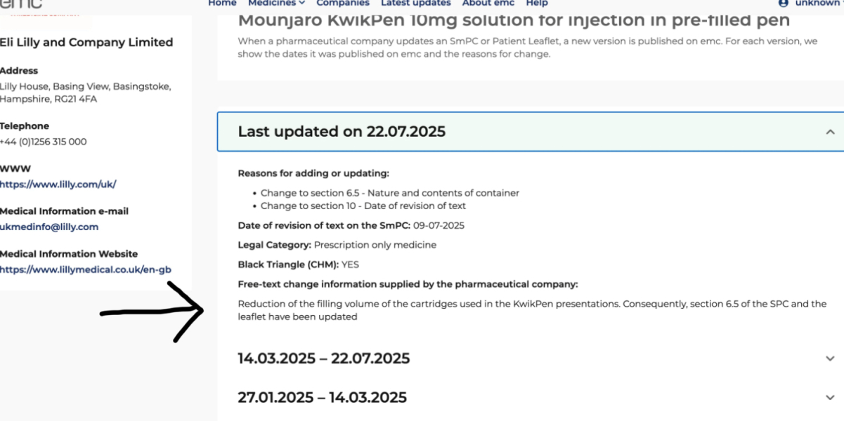 ➡️ ☹️ 5th dose being removed from kwikpens