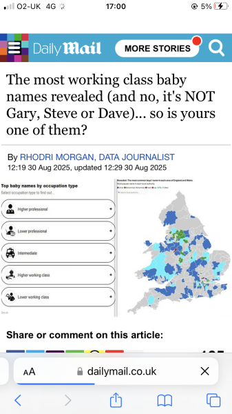 To be surprised by the names of the “posh kids” at DDs school
