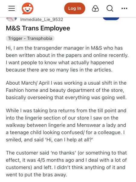 Misinformation correction: M&S Staff