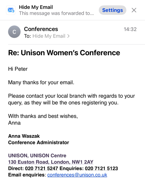 UNISON Women’s conference