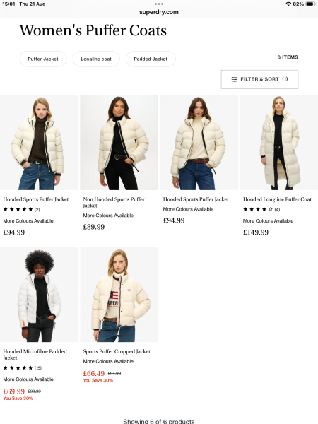 White puffer jacket for petite size 6 16 year old going to college