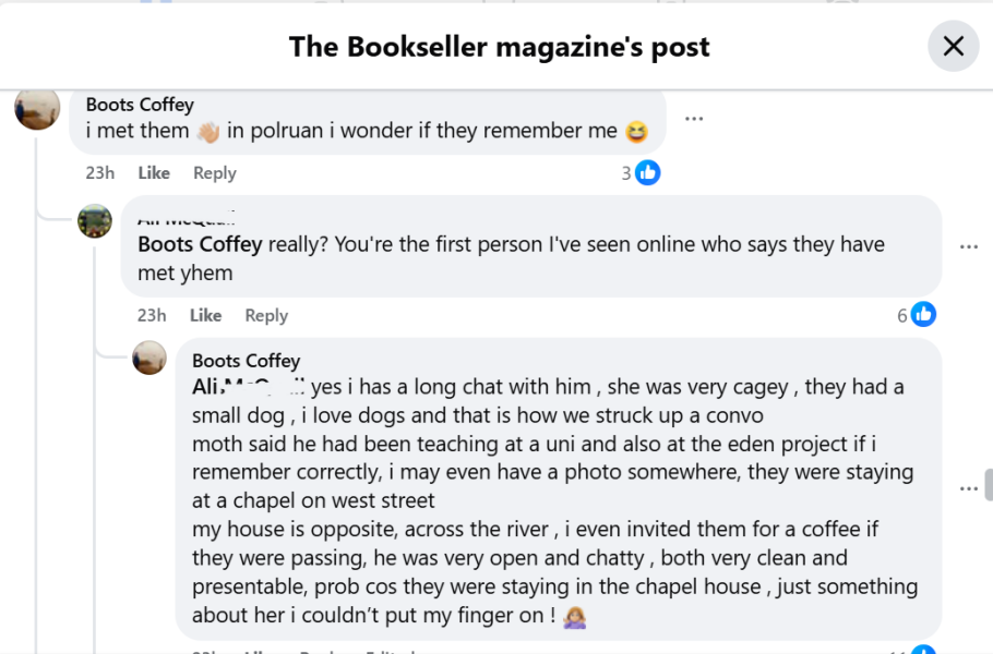 Thread 11: To feel disappointed after reading this in The Observer about the author and her husband from The Salt Path book and film?