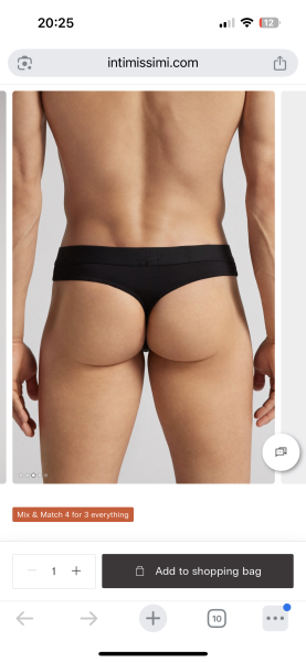Husband wearing thongs