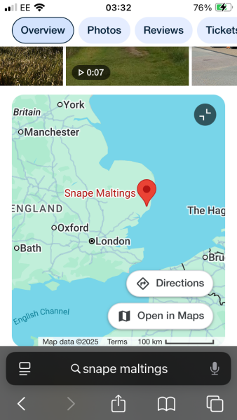 Was anyone else at Snape Maltings today? Did Alan get his table?