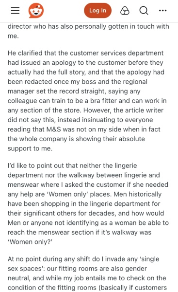 Misinformation correction: M&S Staff