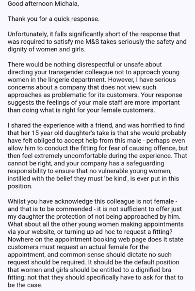 Misinformation correction: M&S Staff