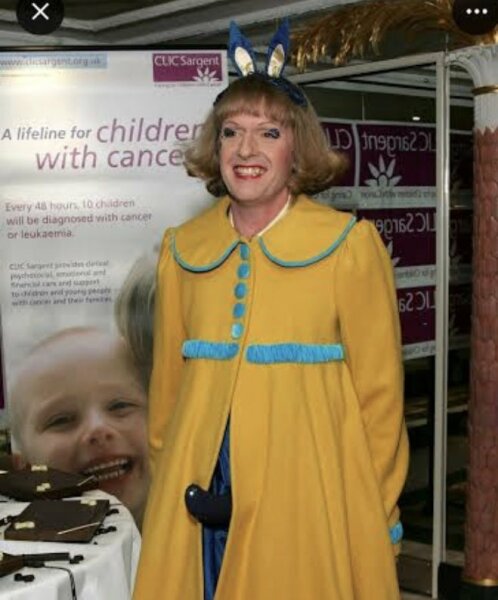 Man dressed as tween girl with dummy