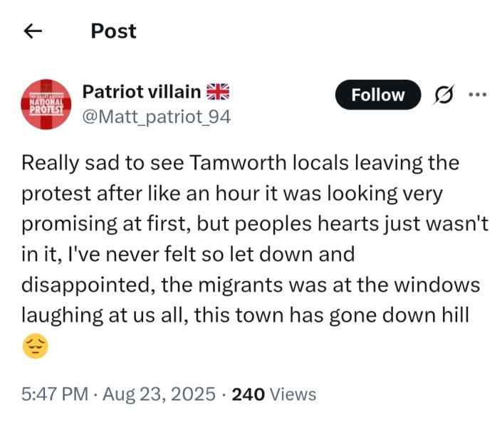 For thinking that the migrant protests ...