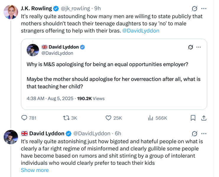 M&S apologises over trans employee in bra department (Telegraph)