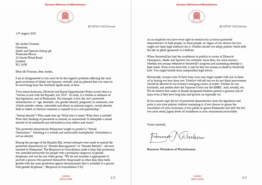 Misinformation correction: M&S Staff