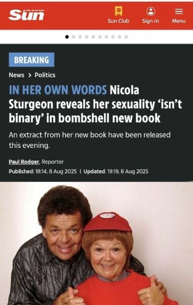 Nicola Sturgeon says her sexuality isn't binary