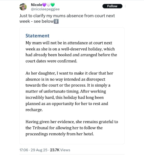 NHS Fife tries to silence nurse - Sandie Peggie vs NHS Fife Health Board and Dr Beth Upton - thread #50