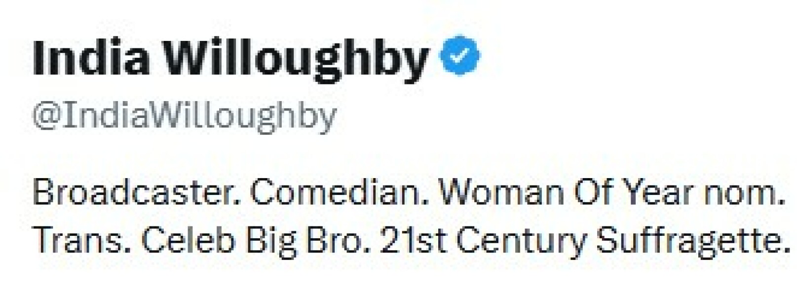 Is Willoughby implying that transwomen are men?