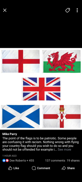To be devasted the roundabout in my town has a crappy 'flag' painted on?