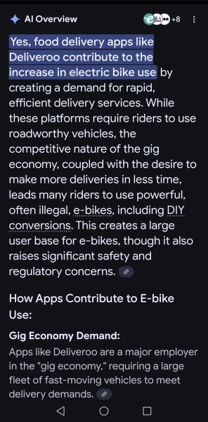 Illegal electric bike use