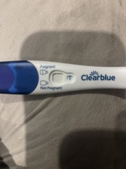 Clear blue evap line or positive result?