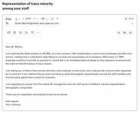 M&S apologises over trans employee in bra department (Telegraph)