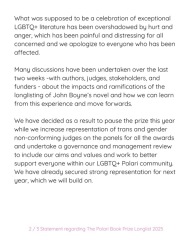 Polari prize nominees withdraw over inclusion of 'terf' John Boyne