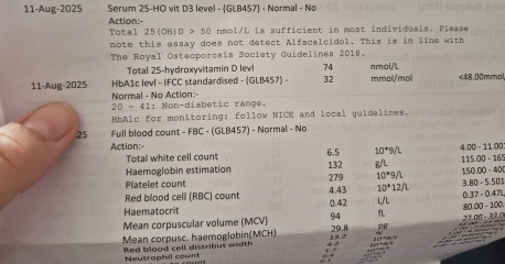Tiredness could my bloods mean more