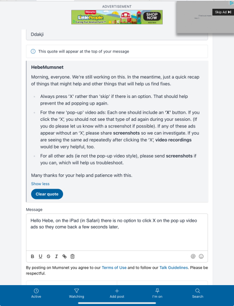Constant intrusive videos