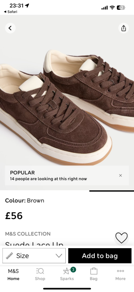 Brown or beige trainers - comfortable with good arch support, good heel padding