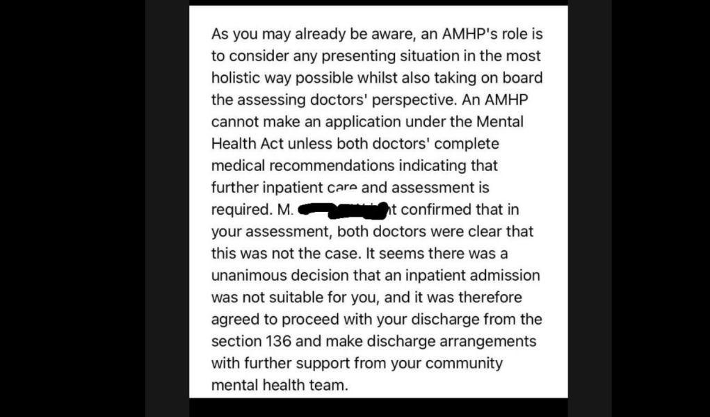 Would you say this means this person has been barred from hospital admissions