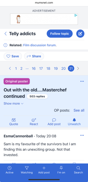 Out with the old….Masterchef continued