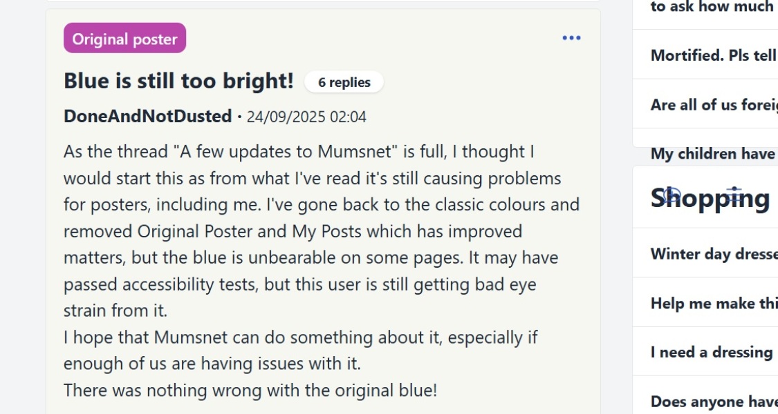 Blue is still too bright!