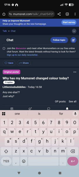 Why has my Mumsnet changed colour today?