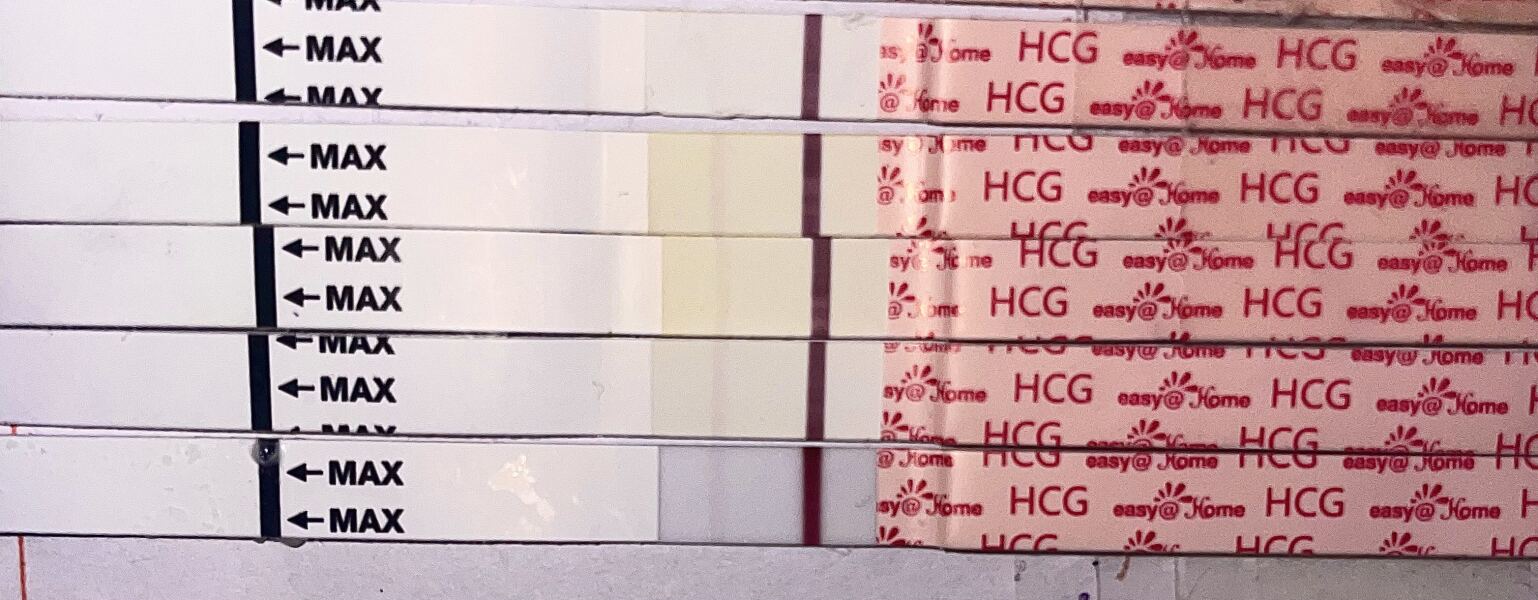 Pregnancy test line progression