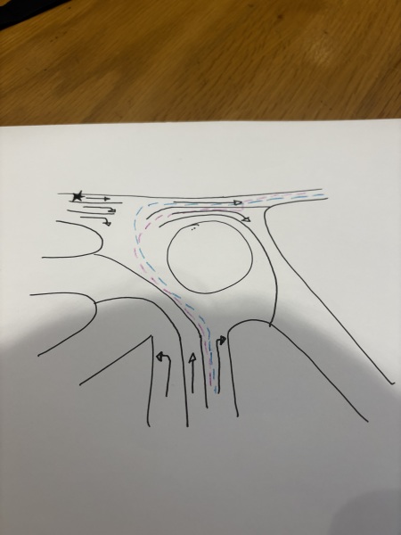 Roundabout debate-whos in the correct lane?