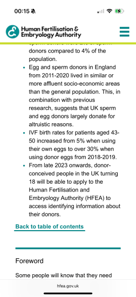 To ask opinions on IVF at 53