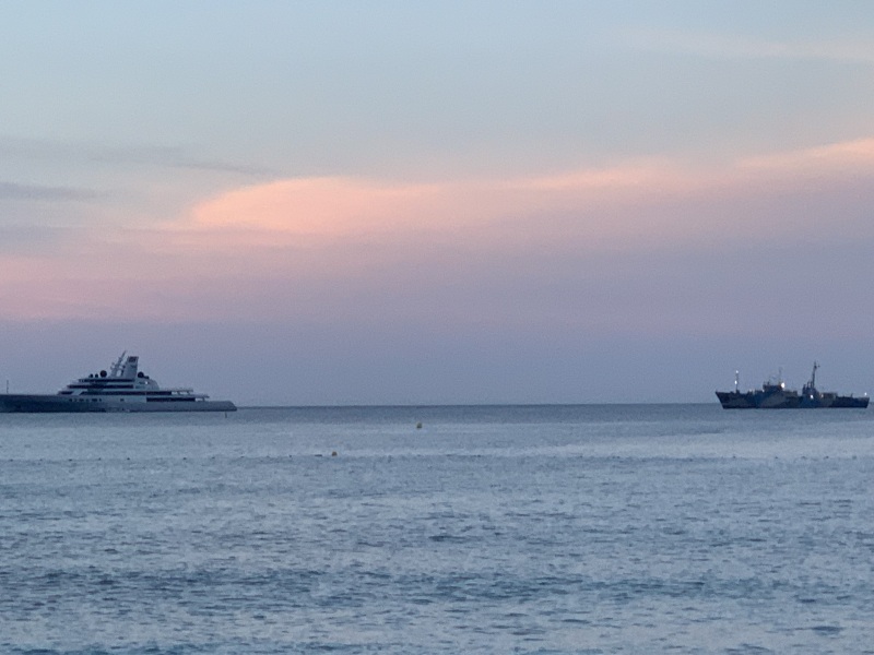 Does anyone know who might be on a yacht off the French coast with a military escort right now?