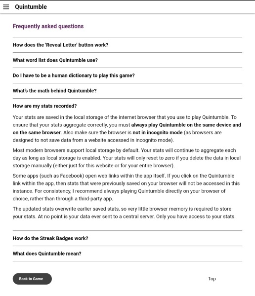 Quintumble - Yet another addictive 5 letter word game!